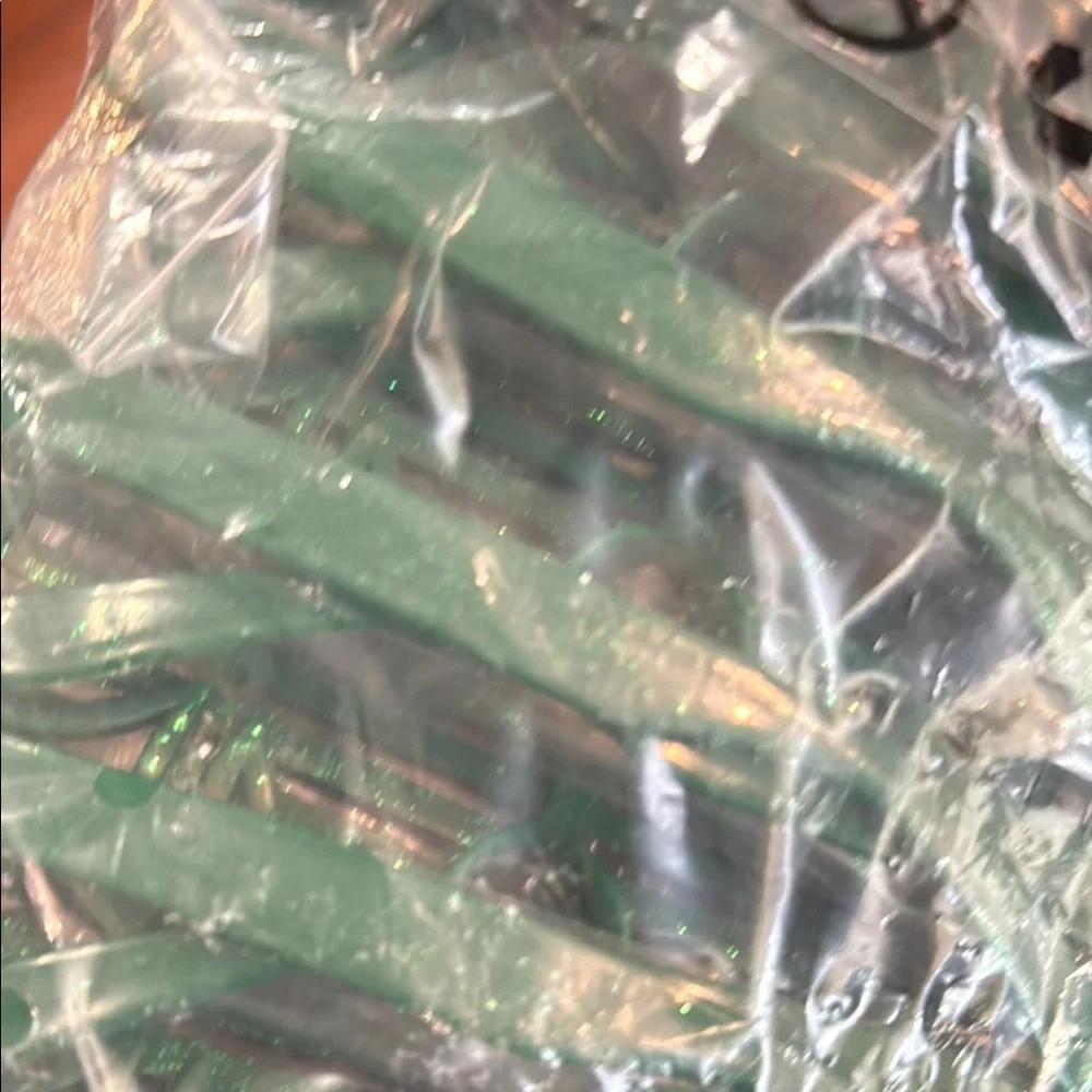 Green Glitter shamrock glasses - set/24
